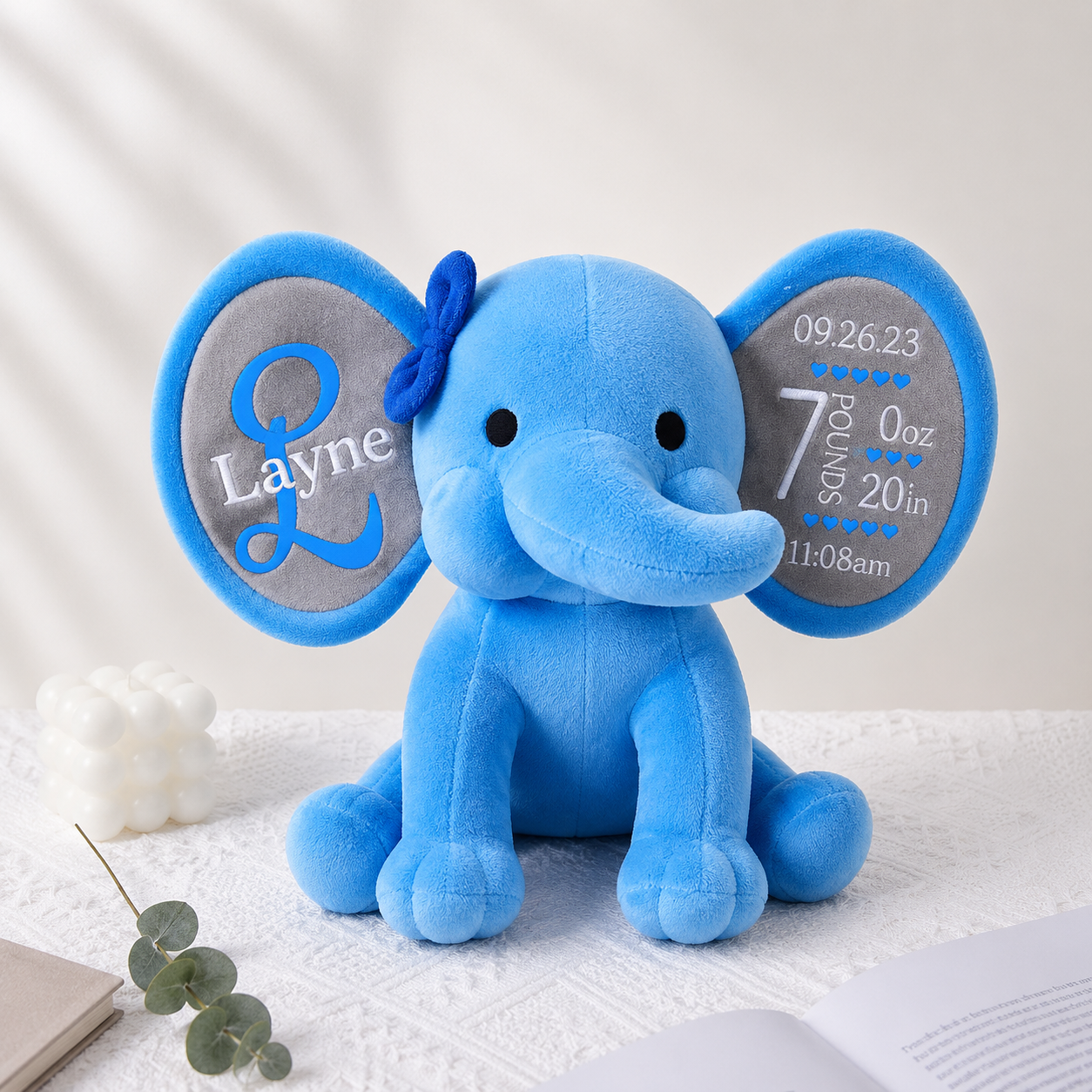 Personalized Plush Elephant | Unique Keepsake for Every Milestone
