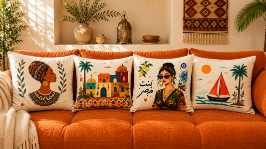 Premium 100% Cotton Pillow Cover | Egyptian & Nubian Art Collection