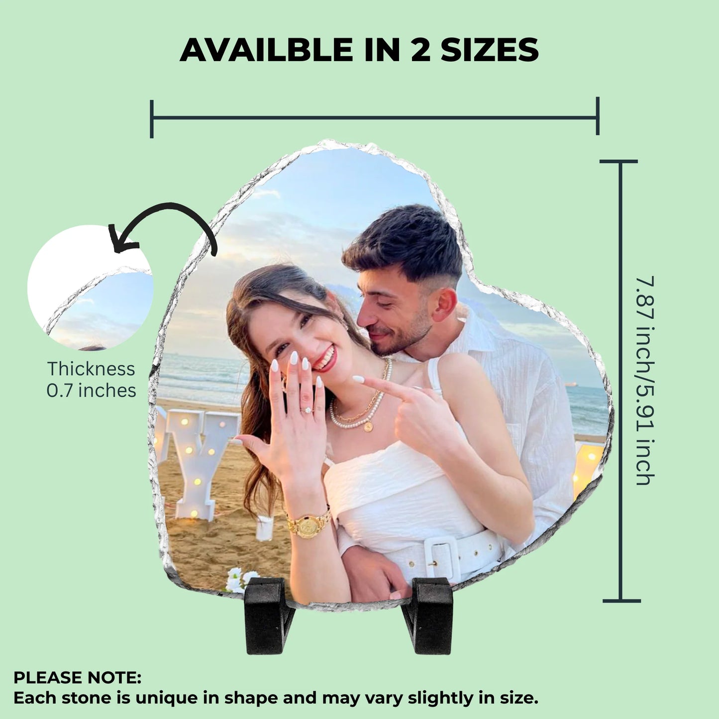 Custom Photo Slate Plaque | Personalized Picture Frame Gift | Memorial Keepsake | Wedding Anniversary Photo Slate | Graduation Gift