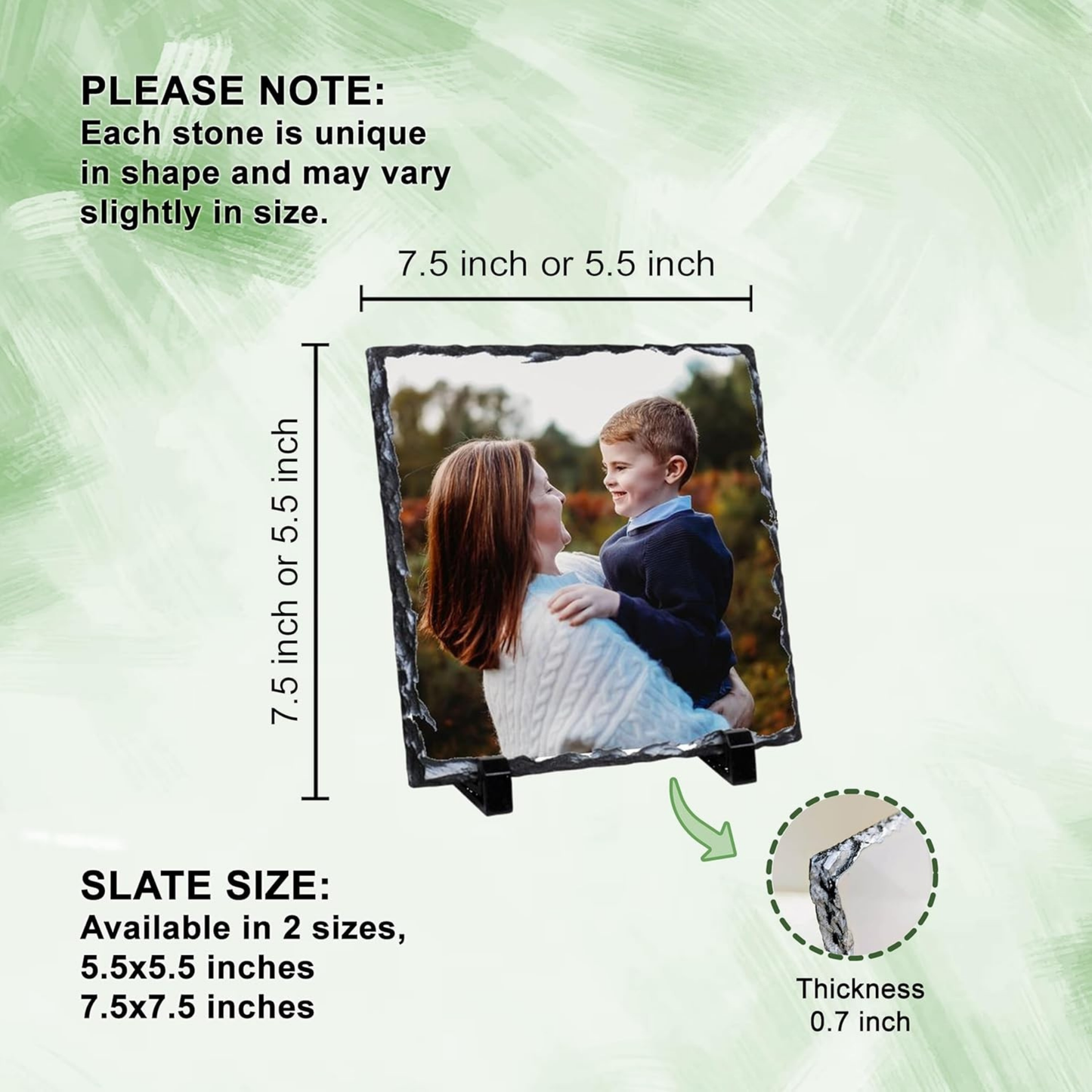 Custom Photo Slate Plaque | Personalized Picture Frame Gift | Memorial Keepsake | Wedding Anniversary Photo Slate | Graduation Gift